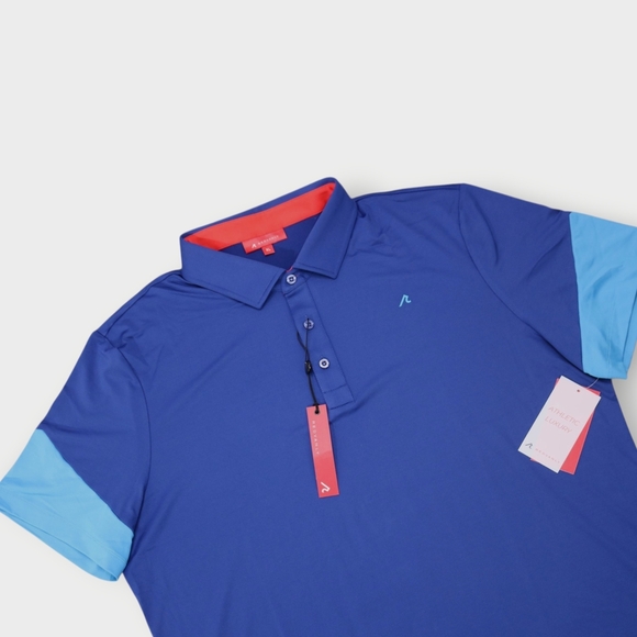 Redvanly Golf Polo Shirt Blue Color Block Mens XL Performance NWT - Picture 3 of 8